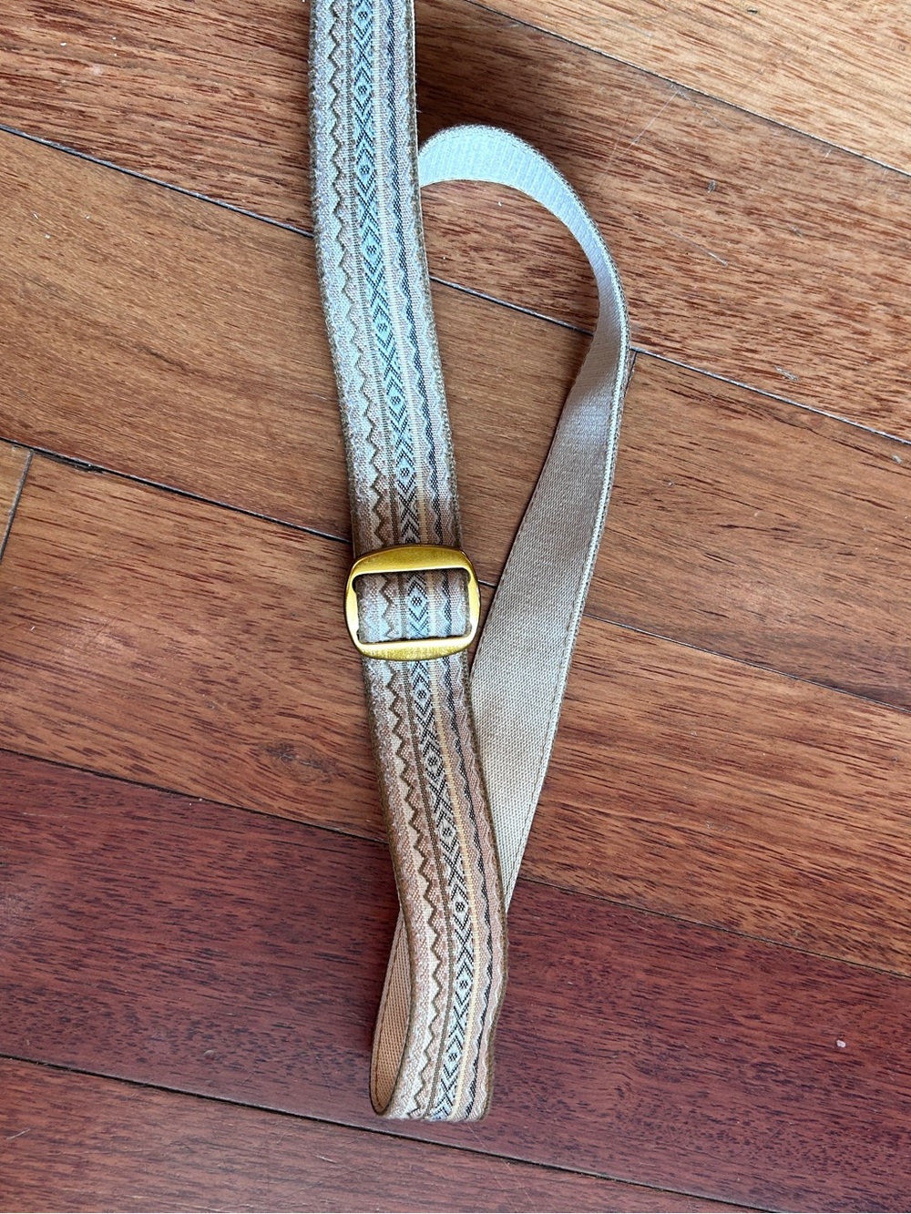 Bison Made in USA Y2K Southwestern Coastal Cowgirl Canvas Striped Belt